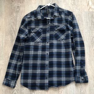 Men’s RVCA Long Sleeve Flannel Shirt; XL